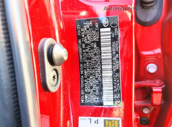 JTND4MBE0N3157227 2022 TOYOTA COROLLA Red Engine compartment view