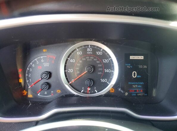 JTND4MBE6M3108659 2021 TOYOTA COROLLA Red Widok zestawu wskaźników