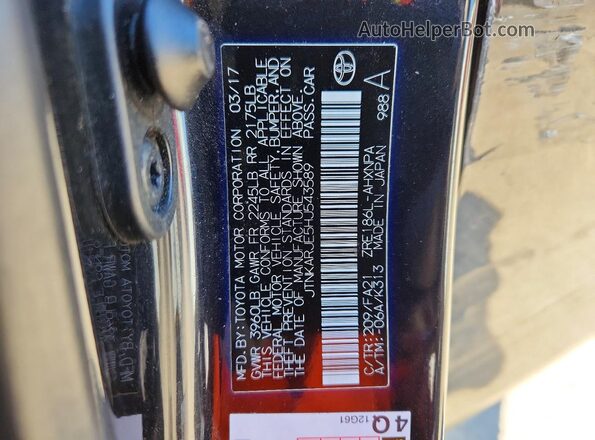 JTNKARJE5HJ543589 2017 TOYOTA COROLLA Черный Вид подкапотного пространства