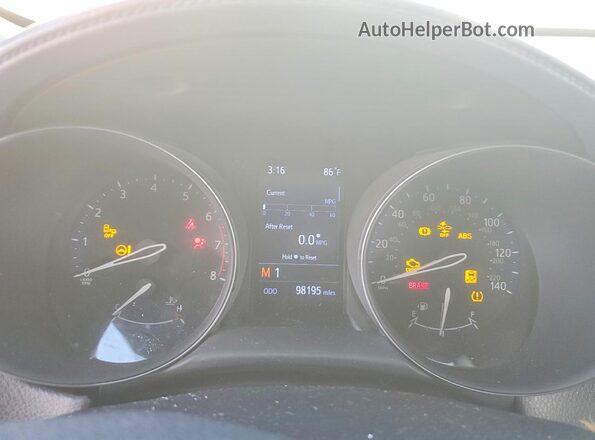 JTNKHMBX1L1063377 2020 TOYOTA C-HR White Widok zestawu wskaźników