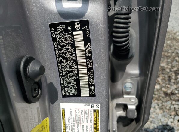 JTNKHMBX2J1001175 2018 TOYOTA C-HR Gray Շարժիչի բաժամունքի տեսք