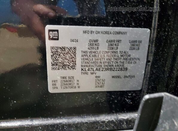 KL47LAE23RB222839 2024 BUICK OTHER Black VIN sticker view
