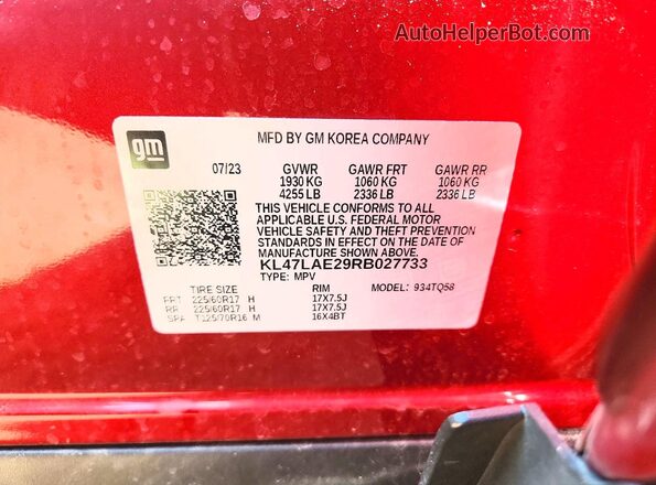 KL47LAE29RB027733 2024 BUICK OTHER Red ძრავის განყოფილების ხედი