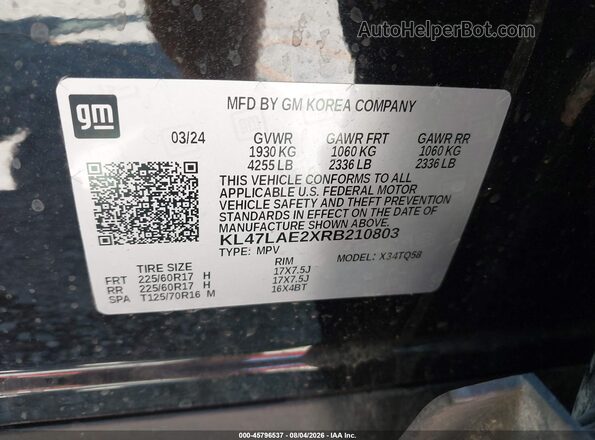 KL47LAE2XRB210803 2024 BUICK OTHER Black Engine compartment view