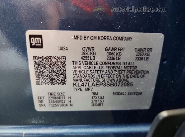 KL47LAEP3SB072085 2025 BUICK OTHER Blue Widok komory silnika