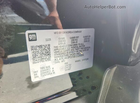KL47LAEP3TB112005 2026 BUICK OTHER Black VIN sticker view
