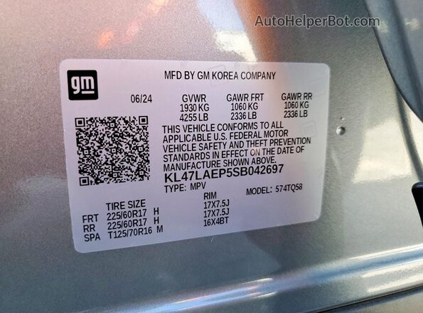 KL47LAEP5SB042697 2025 BUICK OTHER Gray Engine compartment view