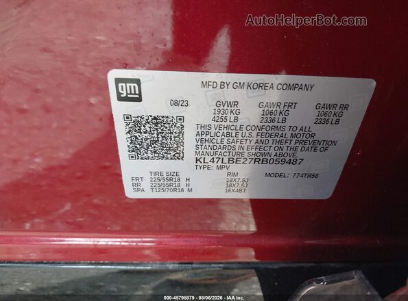 KL47LBE27RB059487 2024 BUICK OTHER Red Շարժիչի բաժամունքի տեսք