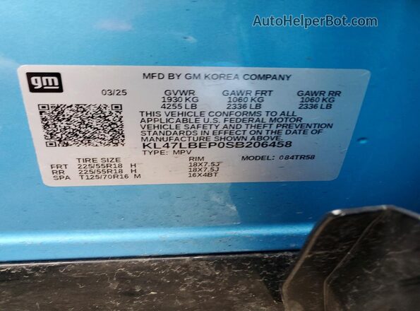 KL47LBEP0SB206458 2025 BUICK OTHER Blue სალონის 360-გრადუსიანი ხედი