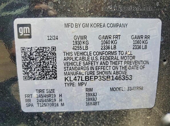 KL47LBEP3SB146353 2025 BUICK OTHER Black VIN կոդի պիտակի տեսք