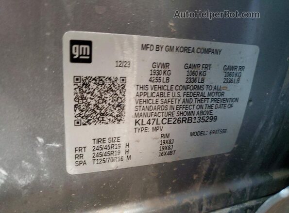 KL47LCE26RB135299 2024 BUICK OTHER Silver Панорамний вид салону 360°