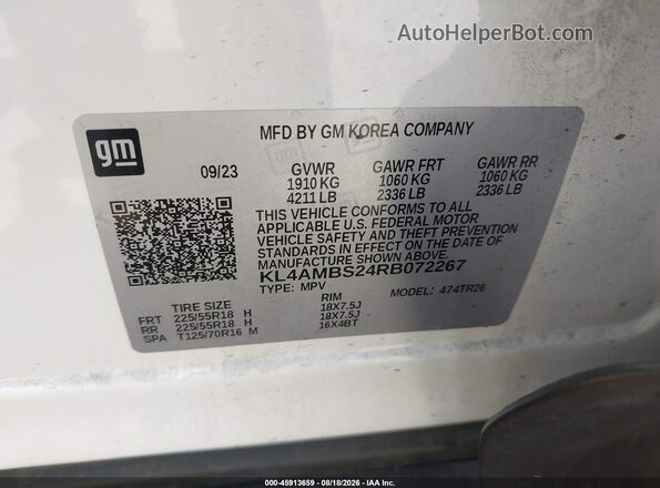 KL4AMBS24RB072267 2024 BUICK ENCORE White Widok komory silnika