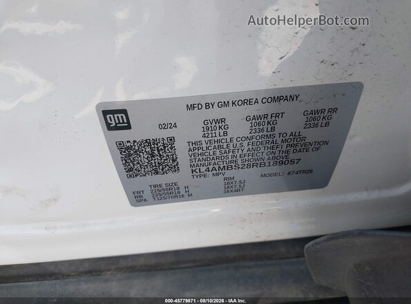 KL4AMBS28RB189057 2024 BUICK ENCORE White Engine compartment view