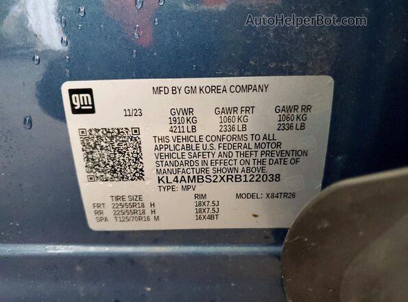 KL4AMBS2XRB122038 2024 BUICK ENCORE Blue 