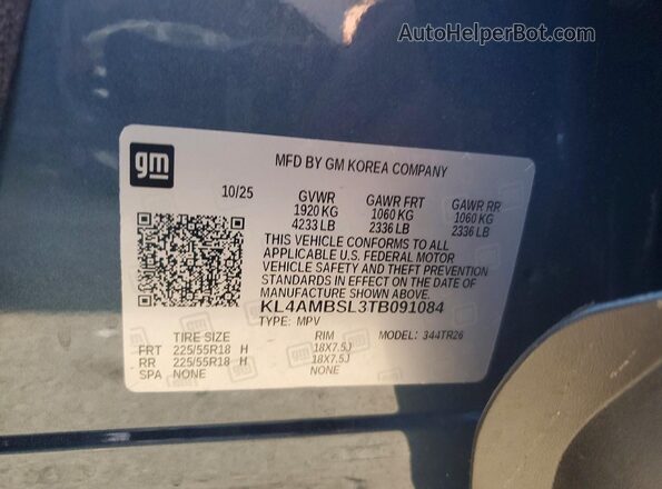 KL4AMBSL3TB091084 2026 BUICK ENCORE Синий Панорамный вид салона 360°