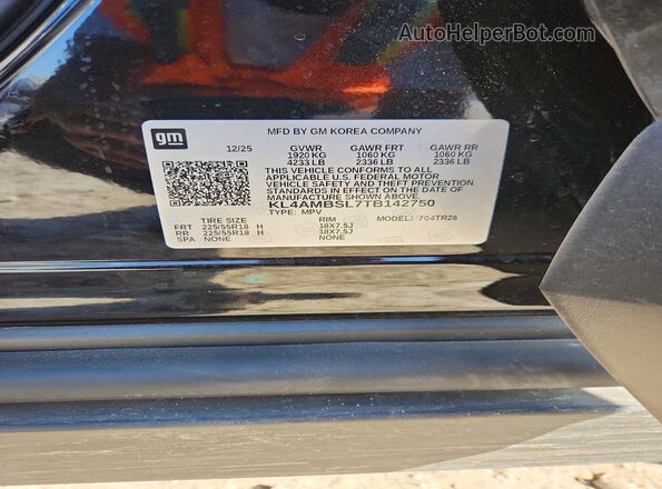 KL4AMBSL7TB142750 2026 BUICK ENCORE Black Панорамний вид салону 360°
