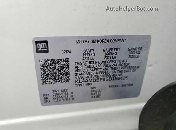 KL4AMBSP9SB156425 2025 BUICK ENCORE White 