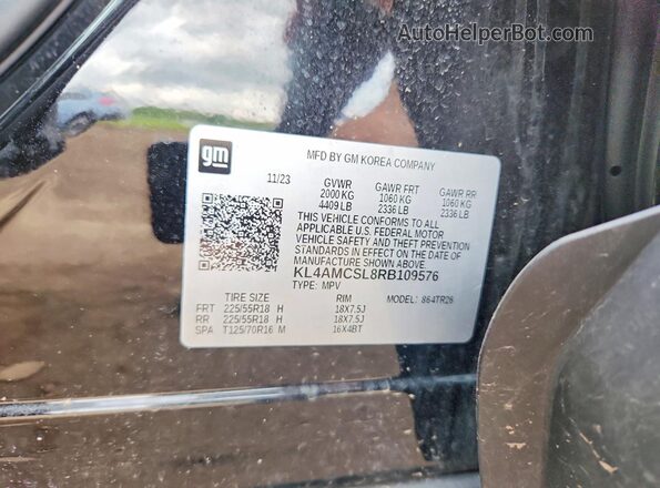 KL4AMCSL8RB109576 2024 BUICK ENCORE Black Вид наклейки з VIN-кодом