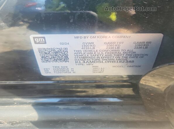 KL4AMDSL0RB182348 2024 BUICK ENCORE Black Vista de la etiqueta del VIN