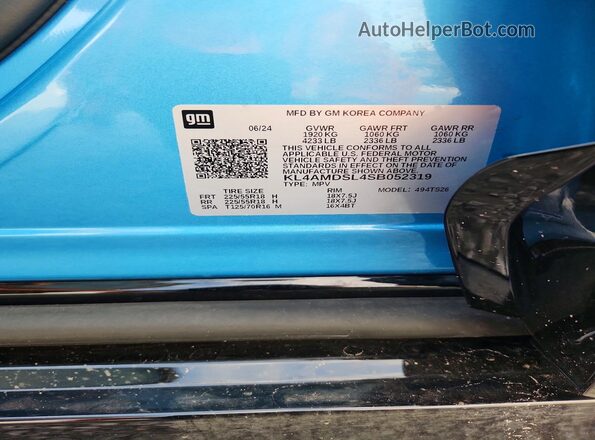 KL4AMDSL4SB052319 2025 BUICK ENCORE Blue Սալոնի 360 աստիճան տեսք