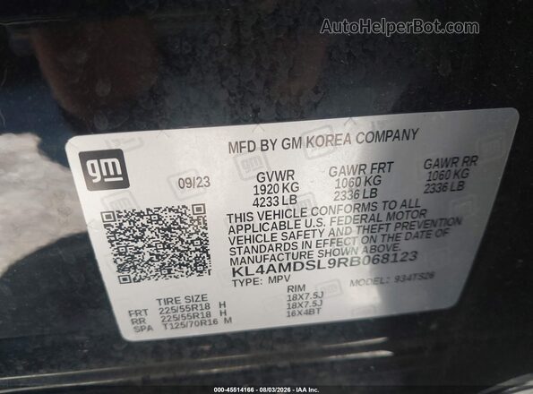 KL4AMDSL9RB068123 2024 BUICK ENCORE Black ძრავის განყოფილების ხედი
