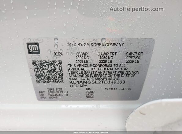 KL4AMGSL2TB149103 2026 BUICK ENCORE Белый Вид подкапотного пространства