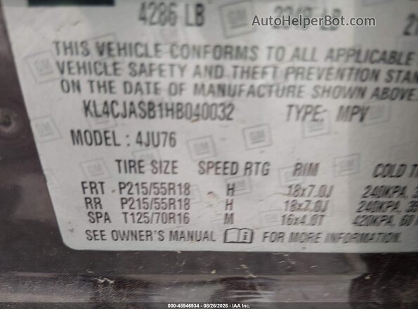 KL4CJASB1HB040032 2017 BUICK ENCORE Maroon Вид підкапотного простору