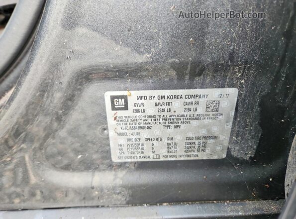 KL4CJASB4JB609462 2018 BUICK ENCORE Gray Вид підкапотного простору