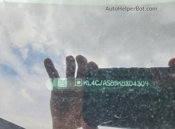 KL4CJASB5KB804309 2019 BUICK ENCORE Белый Вид наклейки с VIN-кодом