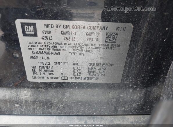 KL4CJASB6HB148629 2017 BUICK ENCORE Black Engine compartment view