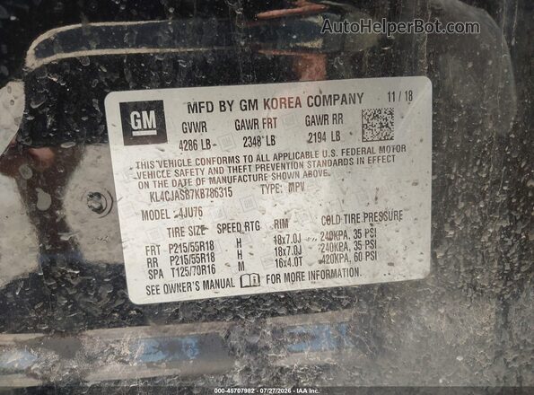 KL4CJASB7KB786315 2019 BUICK ENCORE Black Вид підкапотного простору