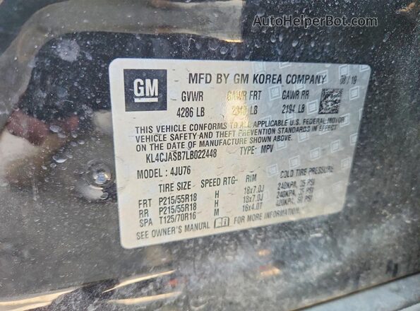 KL4CJASB7LB022448 2020 BUICK ENCORE Black Вид підкапотного простору