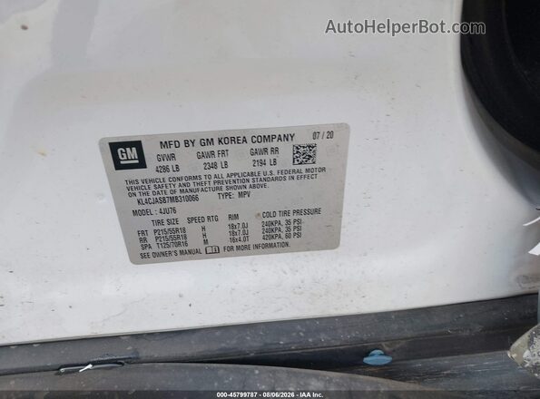KL4CJASB7MB310066 2021 BUICK ENCORE White Engine compartment view