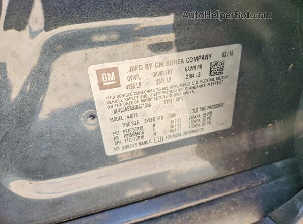 KL4CJASB9JB671858 2018 BUICK ENCORE Gray Engine compartment view