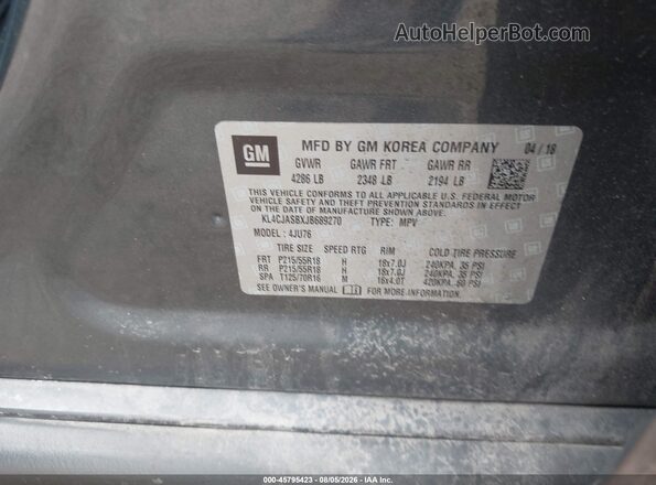 KL4CJASBXJB689270 2018 BUICK ENCORE Black Շարժիչի բաժամունքի տեսք