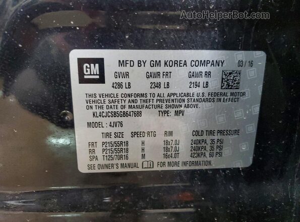 KL4CJCSB5GB647688 2016 BUICK ENCORE Silver Вид підкапотного простору