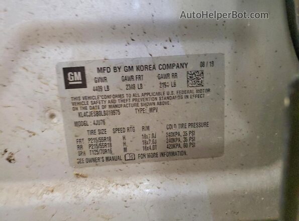 KL4CJESB0LB019575 2020 BUICK ENCORE Silver Engine compartment view