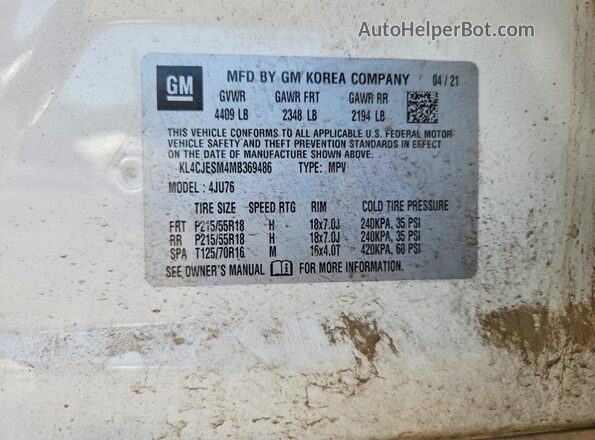 KL4CJESM4MB369486 2021 BUICK ENCORE White Engine compartment view