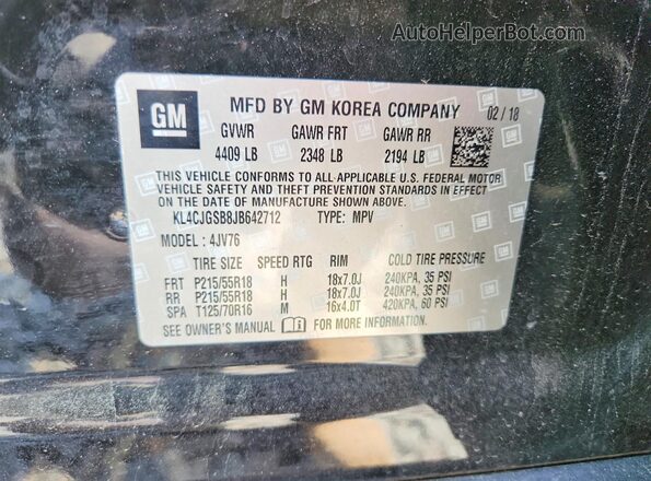KL4CJGSB8JB642712 2018 BUICK ENCORE Black 360 interior view