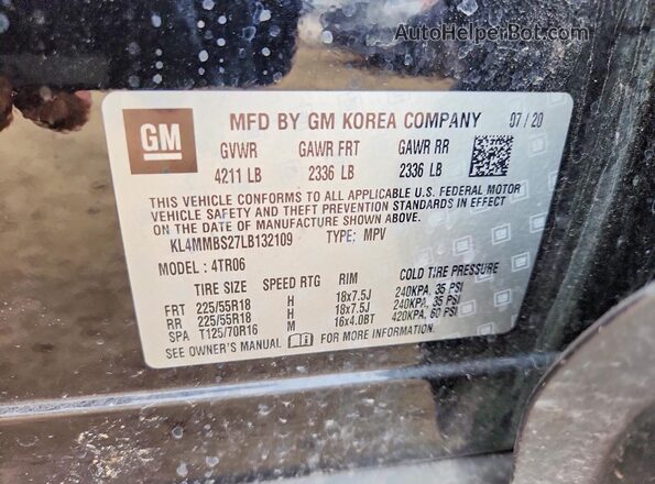 KL4MMBS27LB132109 2020 BUICK ENCORE Black Engine compartment view