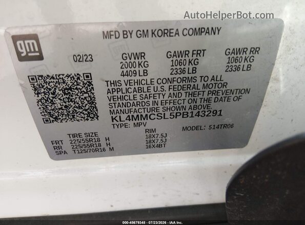 KL4MMCSL5PB143291 2023 BUICK ENCORE White Շարժիչի բաժամունքի տեսք