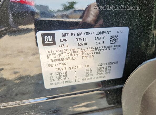 KL4MMCSL9NB084453 2022 BUICK ENCORE Черный Панорамный вид салона 360°