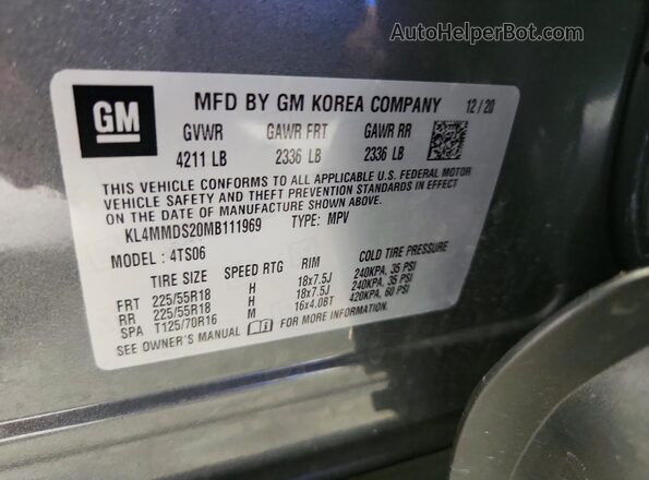 KL4MMDS20MB111969 2021 BUICK ENCORE Gray Engine compartment view