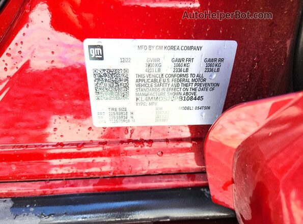 KL4MMDS20PB108445 2023 BUICK ENCORE Red ძრავის განყოფილების ხედი