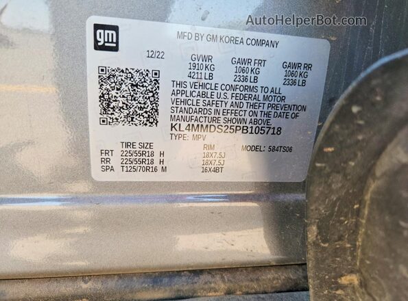 KL4MMDS25PB105718 2023 BUICK ENCORE Silver Շարժիչի բաժամունքի տեսք