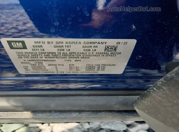 KL4MMDS2XPB050862 2023 BUICK ENCORE Blue Շարժիչի բաժամունքի տեսք
