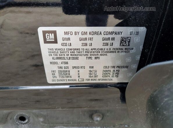 KL4MMDSL1LB135592 2020 BUICK ENCORE Black Սալոնի 360 աստիճան տեսք