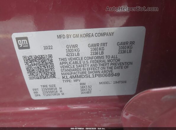 KL4MMDSL1PB068949 2023 BUICK ENCORE Red Engine compartment view