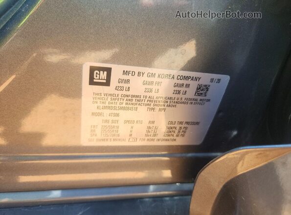 KL4MMDSL5MB084518 2021 BUICK ENCORE Gray Սալոնի 360 աստիճան տեսք