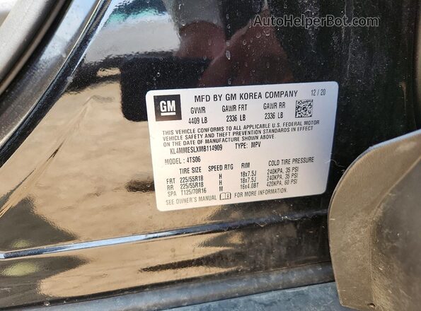 KL4MMESLXMB114909 2021 BUICK ENCORE Black VIN sticker view